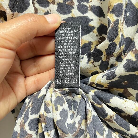 Sanctuary Leopard Abstract Top Puff Sleeves Boho Chic Size S - Picture 6 of 12